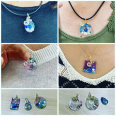 レジンと天然石のペンダントトップの講習終わりました〜☆